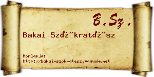 Bakai Szókratész névjegykártya